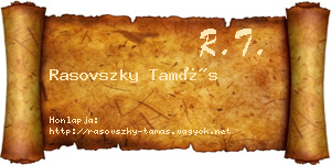 Rasovszky Tamás névjegykártya